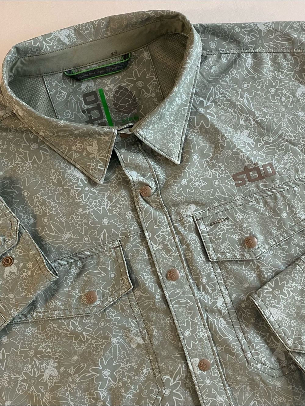 STIO CFS Shirt Jacket Men XL Stretch Woven Tech Fishing Outdoor Snap Button